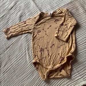 Kate Quinn mustard Long Sleeve Baby Onesie sun